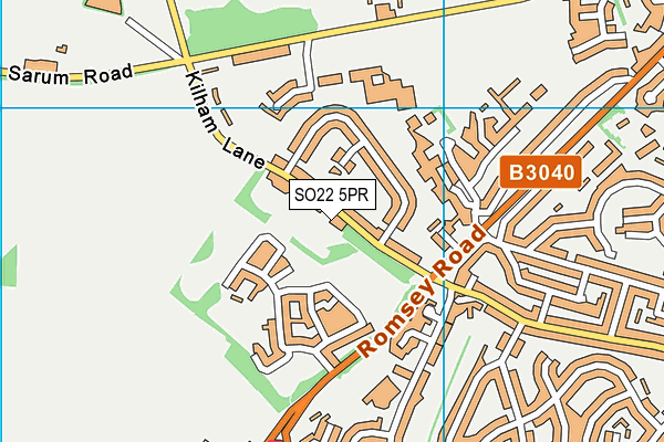 SO22 5PR map - OS VectorMap District (Ordnance Survey)