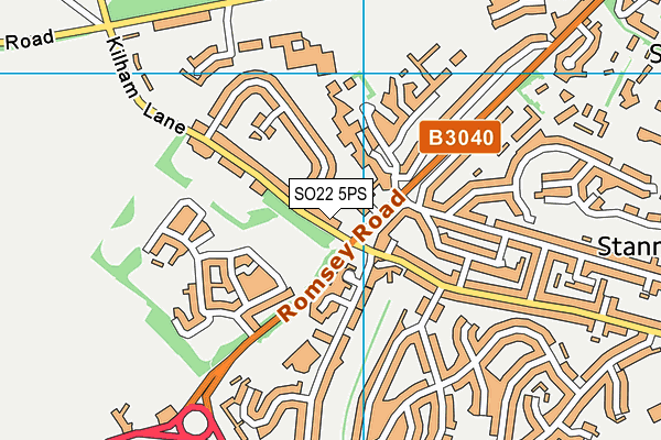 SO22 5PS map - OS VectorMap District (Ordnance Survey)