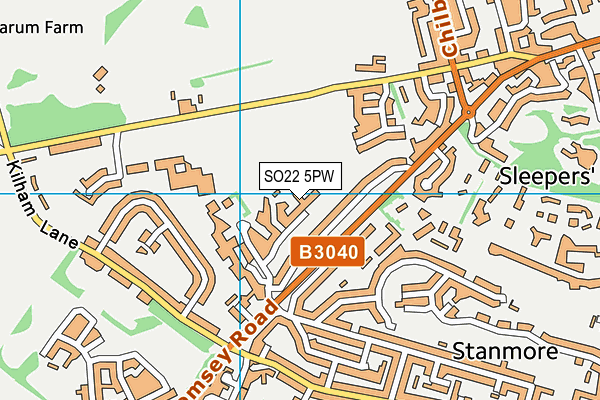 SO22 5PW map - OS VectorMap District (Ordnance Survey)