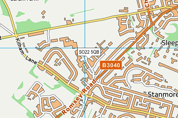 SO22 5QB map - OS VectorMap District (Ordnance Survey)