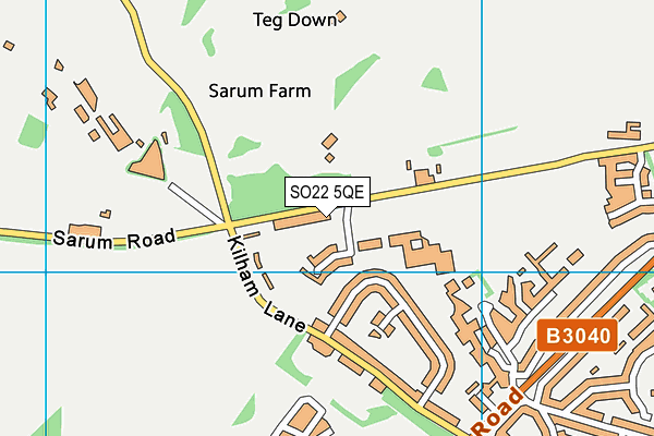 SO22 5QE map - OS VectorMap District (Ordnance Survey)