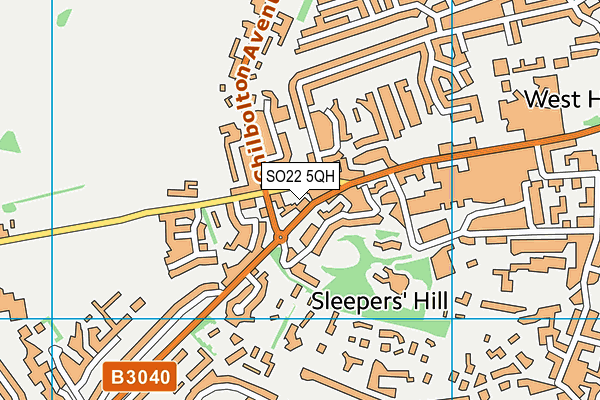 SO22 5QH map - OS VectorMap District (Ordnance Survey)