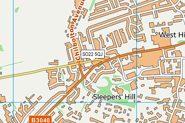 SO22 5QJ map - OS VectorMap District (Ordnance Survey)