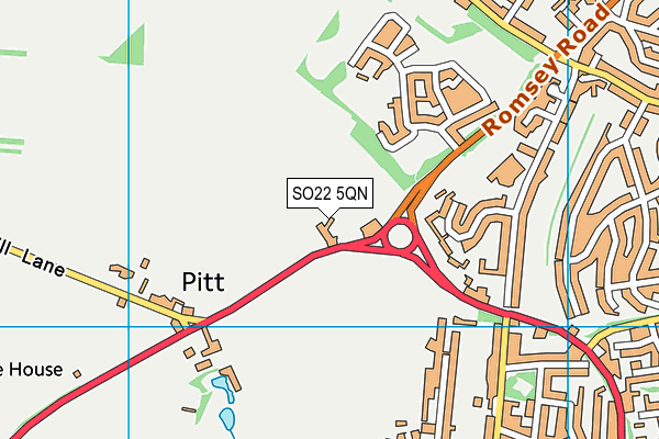 SO22 5QN map - OS VectorMap District (Ordnance Survey)