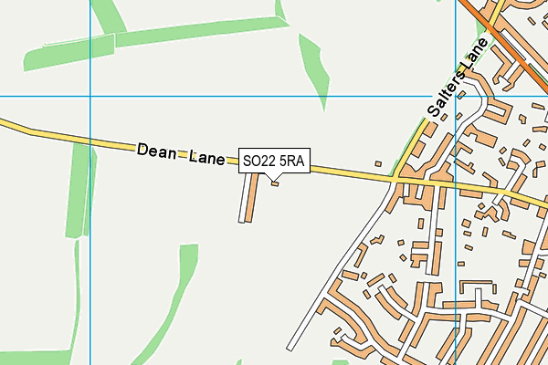 SO22 5RA map - OS VectorMap District (Ordnance Survey)