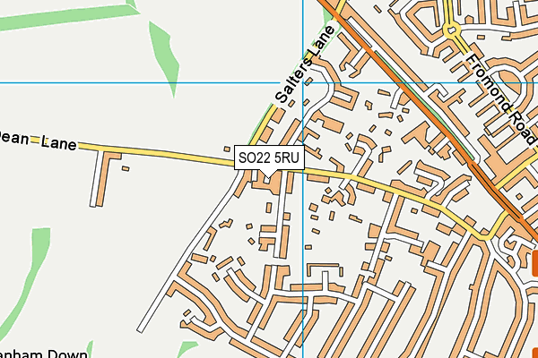 SO22 5RU map - OS VectorMap District (Ordnance Survey)