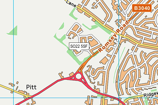 SO22 5SF map - OS VectorMap District (Ordnance Survey)