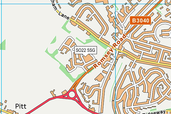 SO22 5SG map - OS VectorMap District (Ordnance Survey)