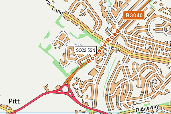 SO22 5SN map - OS VectorMap District (Ordnance Survey)