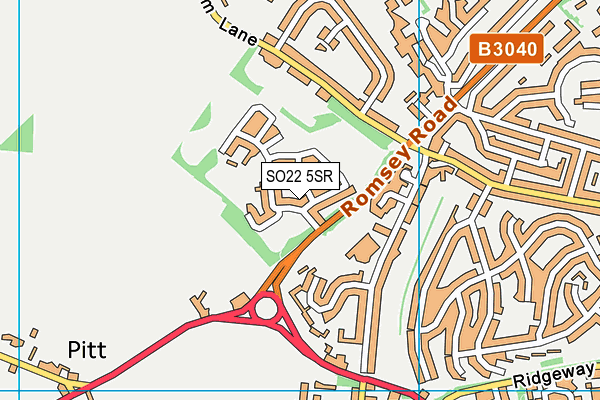 SO22 5SR map - OS VectorMap District (Ordnance Survey)