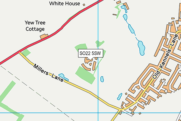 SO22 5SW map - OS VectorMap District (Ordnance Survey)