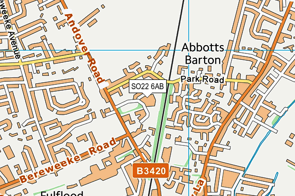 SO22 6AB map - OS VectorMap District (Ordnance Survey)