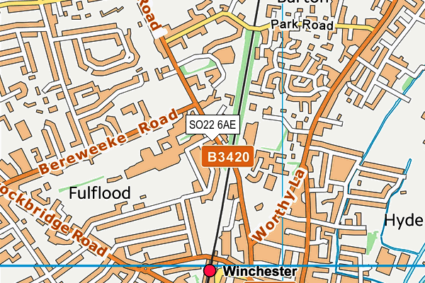 SO22 6AE map - OS VectorMap District (Ordnance Survey)