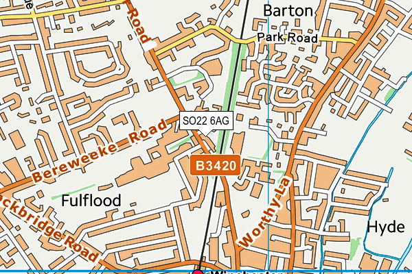 SO22 6AG map - OS VectorMap District (Ordnance Survey)