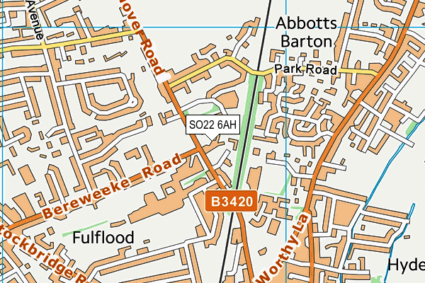 SO22 6AH map - OS VectorMap District (Ordnance Survey)