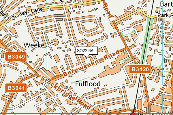 SO22 6AL map - OS VectorMap District (Ordnance Survey)