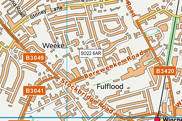 SO22 6AR map - OS VectorMap District (Ordnance Survey)