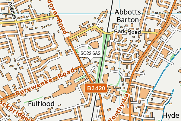 SO22 6AS map - OS VectorMap District (Ordnance Survey)