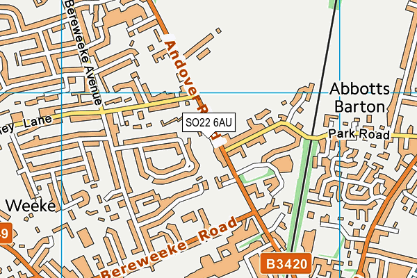 SO22 6AU map - OS VectorMap District (Ordnance Survey)