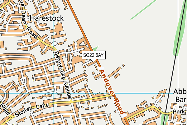 SO22 6AY map - OS VectorMap District (Ordnance Survey)