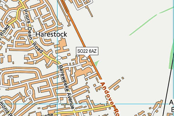 SO22 6AZ map - OS VectorMap District (Ordnance Survey)