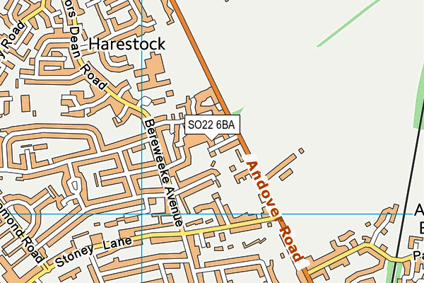 SO22 6BA map - OS VectorMap District (Ordnance Survey)