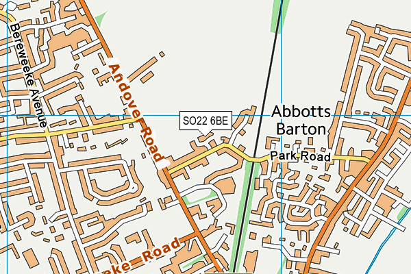 SO22 6BE map - OS VectorMap District (Ordnance Survey)