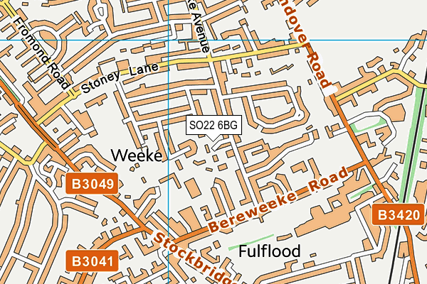 SO22 6BG map - OS VectorMap District (Ordnance Survey)