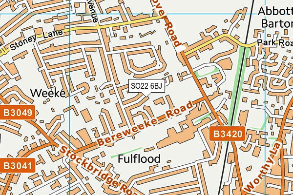 SO22 6BJ map - OS VectorMap District (Ordnance Survey)