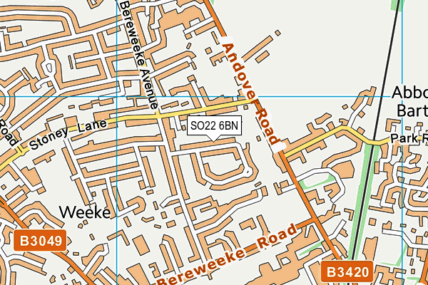 SO22 6BN map - OS VectorMap District (Ordnance Survey)