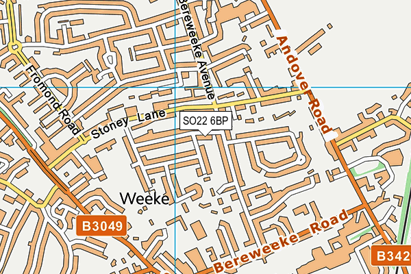 SO22 6BP map - OS VectorMap District (Ordnance Survey)