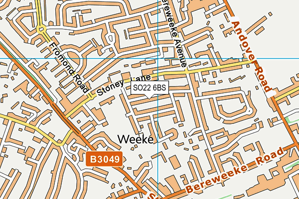 SO22 6BS map - OS VectorMap District (Ordnance Survey)