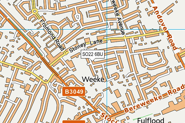 SO22 6BU map - OS VectorMap District (Ordnance Survey)