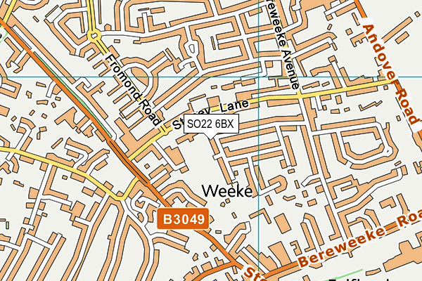 SO22 6BX map - OS VectorMap District (Ordnance Survey)