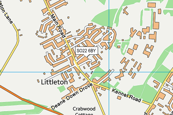 SO22 6BY map - OS VectorMap District (Ordnance Survey)