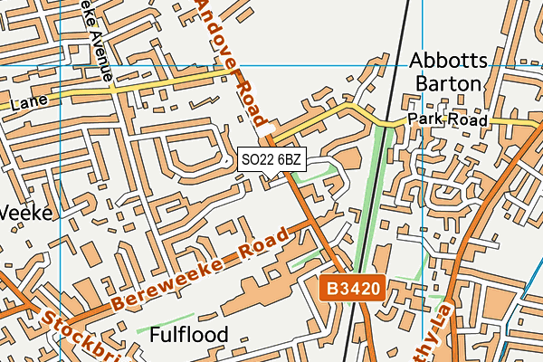 SO22 6BZ map - OS VectorMap District (Ordnance Survey)