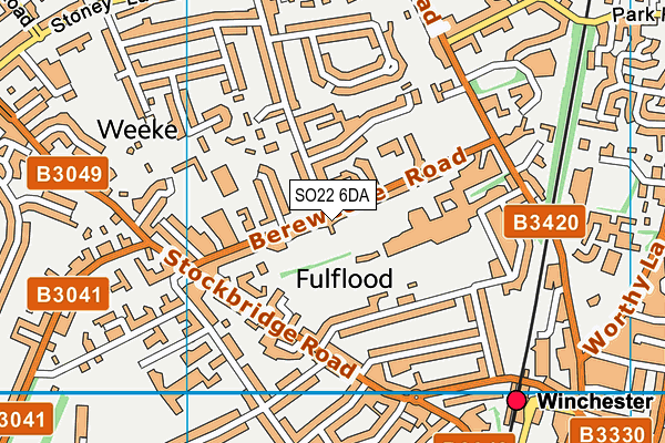 SO22 6DA map - OS VectorMap District (Ordnance Survey)