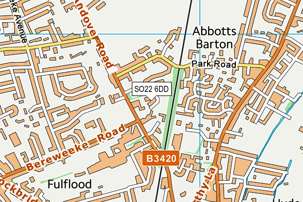 SO22 6DD map - OS VectorMap District (Ordnance Survey)