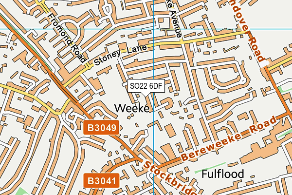 SO22 6DF map - OS VectorMap District (Ordnance Survey)
