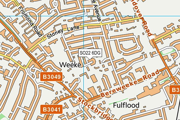 SO22 6DG map - OS VectorMap District (Ordnance Survey)