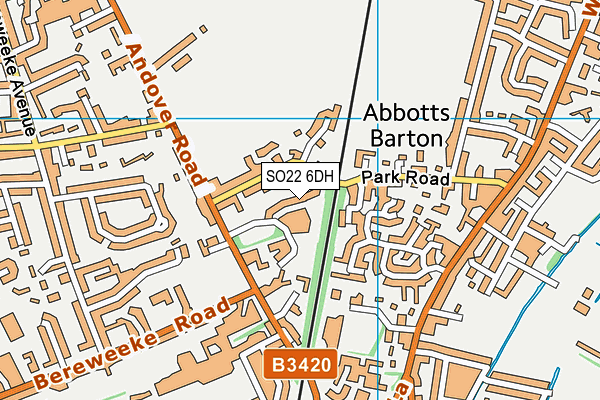 SO22 6DH map - OS VectorMap District (Ordnance Survey)