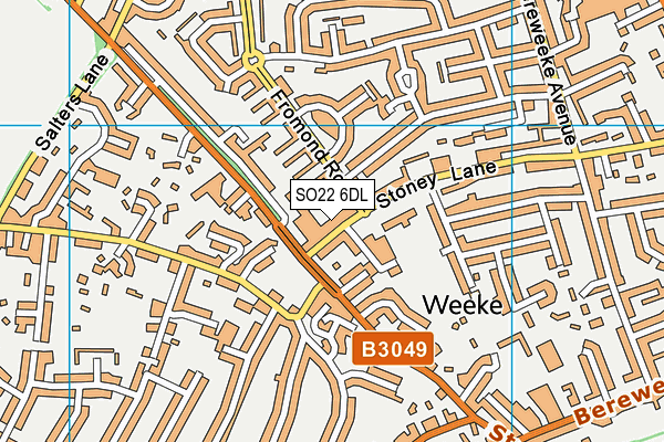 SO22 6DL map - OS VectorMap District (Ordnance Survey)
