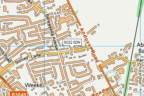 SO22 6DN map - OS VectorMap District (Ordnance Survey)