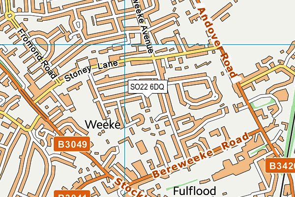 SO22 6DQ map - OS VectorMap District (Ordnance Survey)