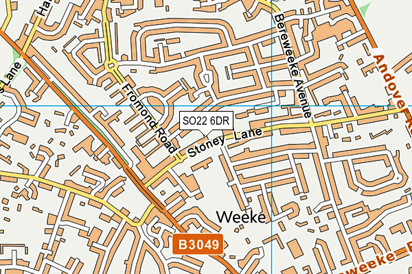 SO22 6DR map - OS VectorMap District (Ordnance Survey)