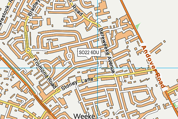 SO22 6DU map - OS VectorMap District (Ordnance Survey)