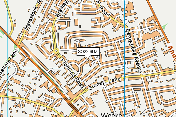 SO22 6DZ map - OS VectorMap District (Ordnance Survey)
