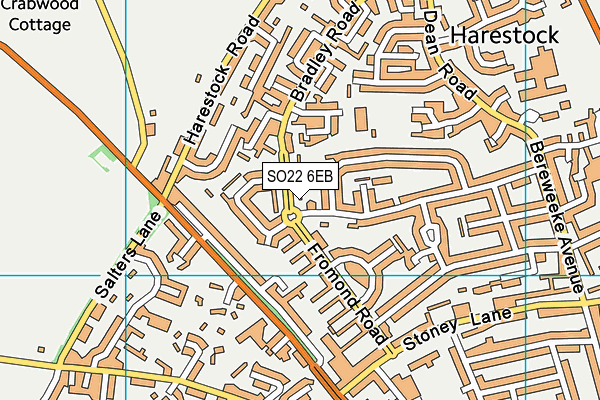 SO22 6EB map - OS VectorMap District (Ordnance Survey)