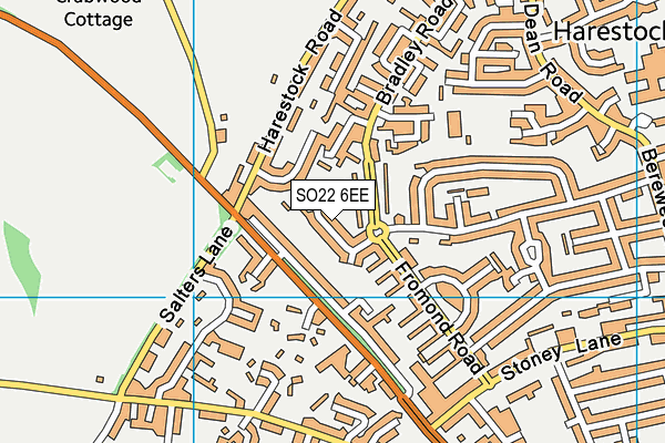 SO22 6EE map - OS VectorMap District (Ordnance Survey)