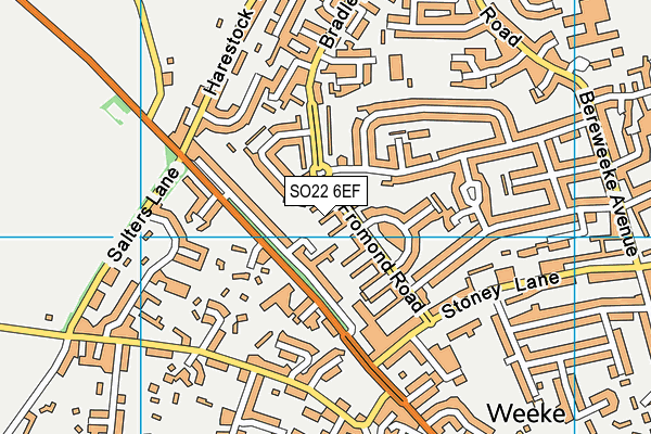 SO22 6EF map - OS VectorMap District (Ordnance Survey)